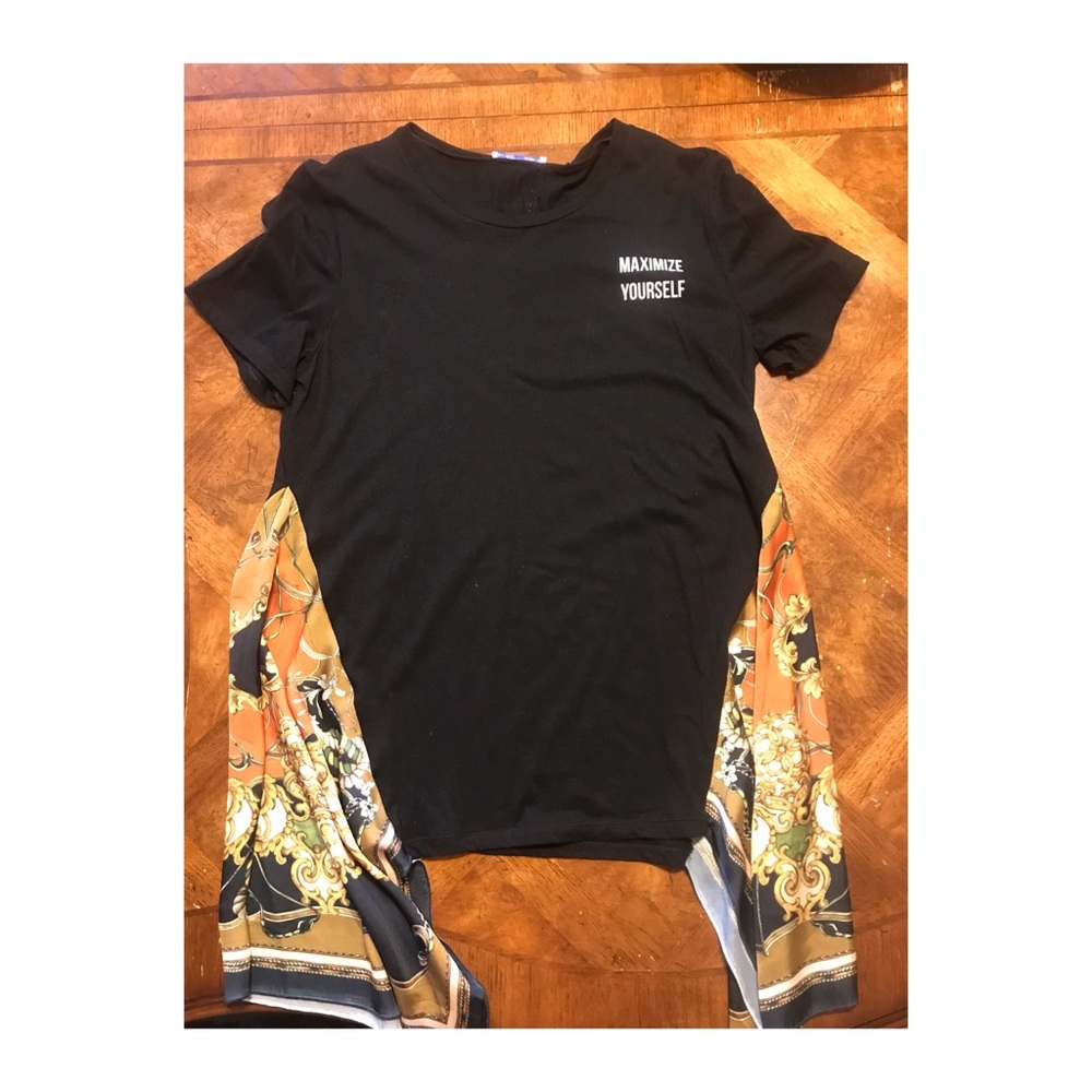 Zara Contrast Slogan T-Shirt